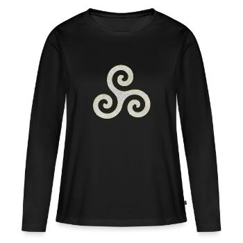 Triskele comme un bijou - T-shirt manches longues Premium bio Femme - noir - Devant - Julia (174cm)