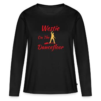 Westie on the dancefloor West Coast Swing Gift - Women's Premium Organic Long Sleeve Shirt - black - Front - Julia (174cm)