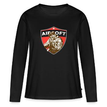 Airsoft - T-shirt manches longues Premium bio Femme - noir - Devant - Julia (174cm)