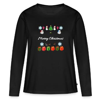 Merry Christmas - Merry Christmas - Christmas - Women's Premium Organic Long Sleeve Shirt - black - Front - Julia (174cm)
