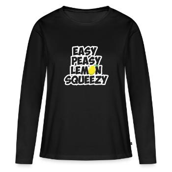 Easy peasy lemon squeezy - Gaming Spruch - Frauen Premium Bio Langarmshirt - Schwarz - Vorne - Julia (174cm)