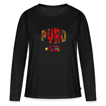 Boom Pyro - T-shirt manches longues Premium bio Femme - noir - Devant - Julia (174cm)