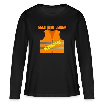 Die gelbe Warnweste war leider aus Gelbe Westen - Frauen Premium Bio Langarmshirt - Schwarz - Vorne - Julia (174cm)
