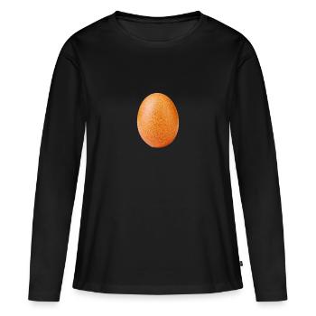 Ei - Frauen Premium Bio Langarmshirt - Schwarz - Vorne - Julia (174cm)