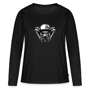 masque à gaz - T-shirt manches longues Premium bio Femme - noir - Devant - Julia (174cm)