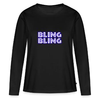 Bling Bling - T-shirt manches longues Premium bio Femme - noir - Devant - Julia (174cm)