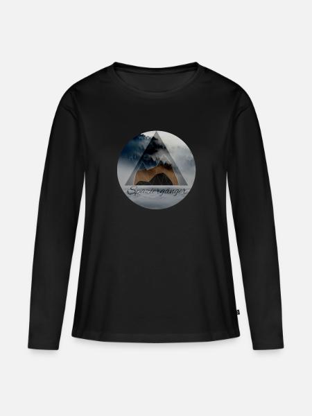 Spaziergänger - Frauen Premium Bio Langarmshirt - Schwarz