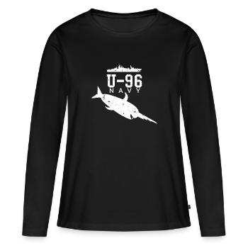 U-96 NAVY - T-shirt manches longues Premium bio Femme - noir - Devant - Julia (174cm)