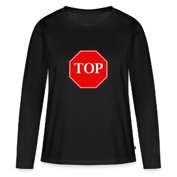 top Schild - Frauen Premium Bio Langarmshirt - Schwarz - Vorne - Julia (174cm)