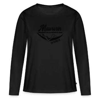 Maurerin Rente Rentnerin Ruhestand Maurermeisterin - Frauen Premium Bio Langarmshirt - Schwarz - Vorne - Julia (174cm)