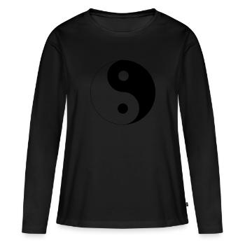 Yin Yang - T-shirt manches longues Premium bio Femme - noir - Devant - Julia (174cm)