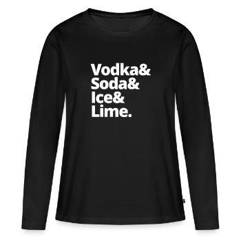 vodka soda ice lime - Frauen Premium Bio Langarmshirt - Schwarz - Vorne - Julia (174cm)