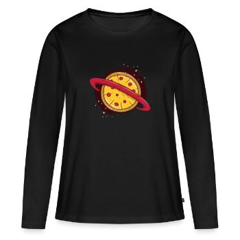 Sky Pizza - T-shirt manches longues Premium bio Femme - noir - Devant - Julia (174cm)