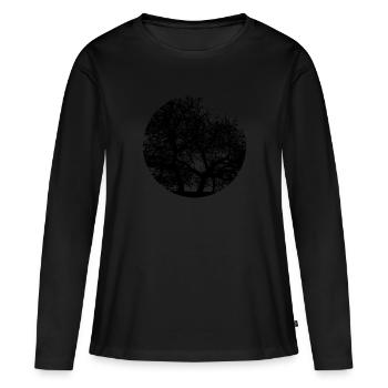 Arbre - T-shirt manches longues Premium bio Femme - noir - Devant - Julia (174cm)