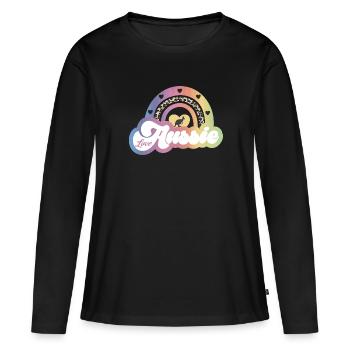 Aussie Love - Frauen Premium Bio Langarmshirt - Schwarz - Vorne - Julia (174cm)
