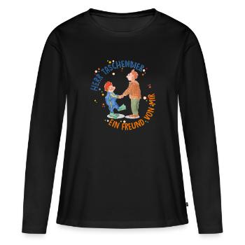 Le Grumeau Et Herr Taschenbier - T-shirt manches longues Premium bio Femme - noir - Devant - Julia (174cm)