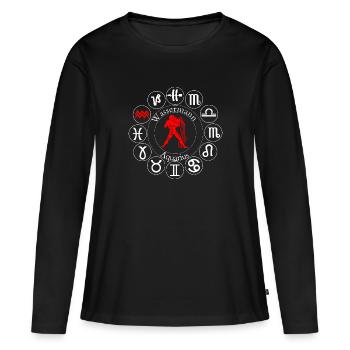 Sternzeichen Wassermann - Frauen Premium Bio Langarmshirt - Schwarz - Vorne - Julia (174cm)