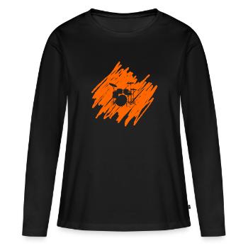 Drums - Women's Premium Organic Long Sleeve Shirt - black - Front - Julia (174cm)