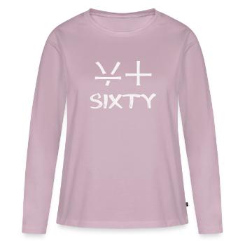 Sixty - japanisches Geburtstagsshirt - Frauen Premium Bio Langarmshirt - Altrosa - Vorne - Julia (174cm)