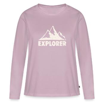 EXPLORER - Women's Premium Organic Long Sleeve Shirt - dusky pink - Front - Julia (174cm)