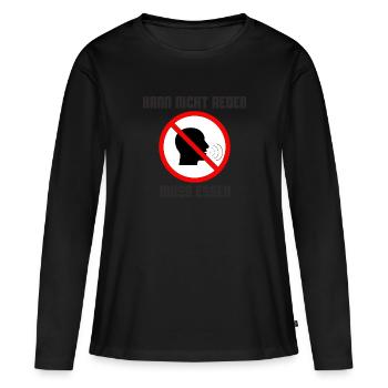 Impossible de parler, doit manger. noir - T-shirt manches longues Premium bio Femme - noir - Devant - Julia (174cm)