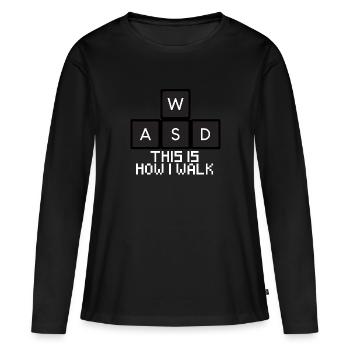 WASD Walk Clavier clavier - T-shirt manches longues Premium bio Femme - noir - Devant - Julia (174cm)
