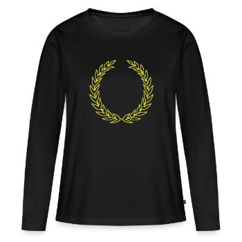couronne de laurier - T-shirt manches longues Premium bio Femme - noir - Devant - Julia (174cm)