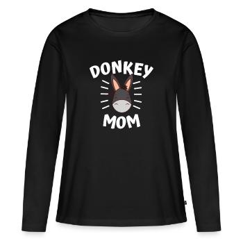 Âne Maman - T-shirt manches longues Premium bio Femme - noir - Devant - Julia (174cm)