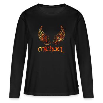 erzengel michael feu - T-shirt manches longues Premium bio Femme - noir - Devant - Julia (174cm)