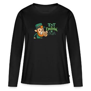 St Patricks Day Irland Feiertag Irisch Geschenk - Frauen Premium Bio Langarmshirt - Schwarz - Vorne - Julia (174cm)