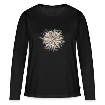explosion - T-shirt manches longues Premium bio Femme - noir - Devant - Julia (174cm)