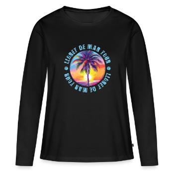 Lloret De Mar Tour Bunt - Frauen Premium Bio Langarmshirt - Schwarz - Vorne - Julia (174cm)