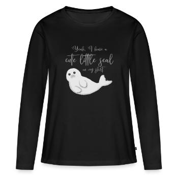 Phoque phoque - T-shirt manches longues Premium bio Femme - noir - Devant - Julia (174cm)