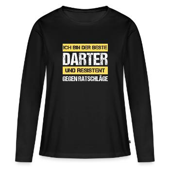 Dard résistant - T-shirt manches longues Premium bio Femme - noir - Devant - Julia (174cm)