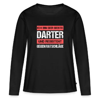Dard résistant - T-shirt manches longues Premium bio Femme - noir - Devant - Julia (174cm)