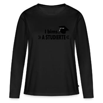 Abschluss - Frauen Premium Bio Langarmshirt - Schwarz - Vorne - Julia (174cm)