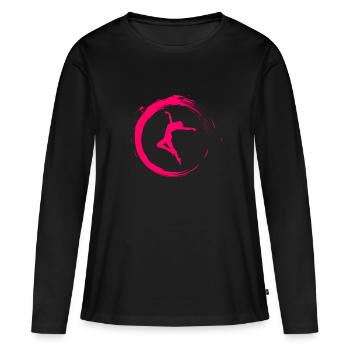 Souris danse danse - T-shirt manches longues Premium bio Femme - noir - Devant - Julia (174cm)