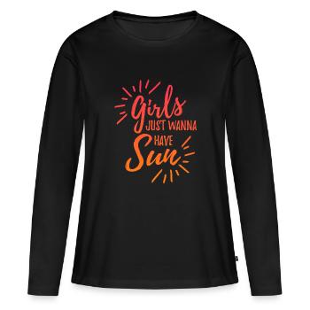 Les filles veulent juste avoir le soleil - T-shirt manches longues Premium bio Femme - noir - Devant - Julia (174cm)