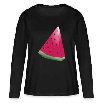 melon - T-shirt manches longues Premium bio Femme - noir - Devant - Julia (174cm)