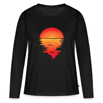 Sonnenuntergang - Frauen Premium Bio Langarmshirt - Schwarz - Vorne - Julia (174cm)