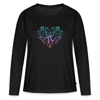 Pi Day Heart - T-shirt manches longues Premium bio Femme - noir - Devant - Julia (174cm)
