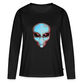 Alien head, alien, science-fiction - T-shirt manches longues Premium bio Femme - noir - Devant - Julia (174cm)
