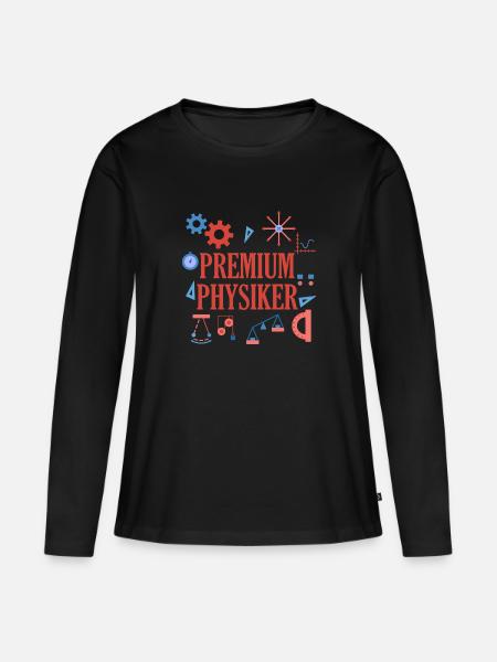 Physik - Frauen Premium Bio Langarmshirt - Schwarz