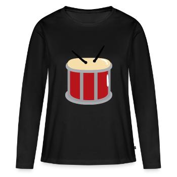 Tambour - T-shirt manches longues Premium bio Femme - noir - Devant - Julia (174cm)