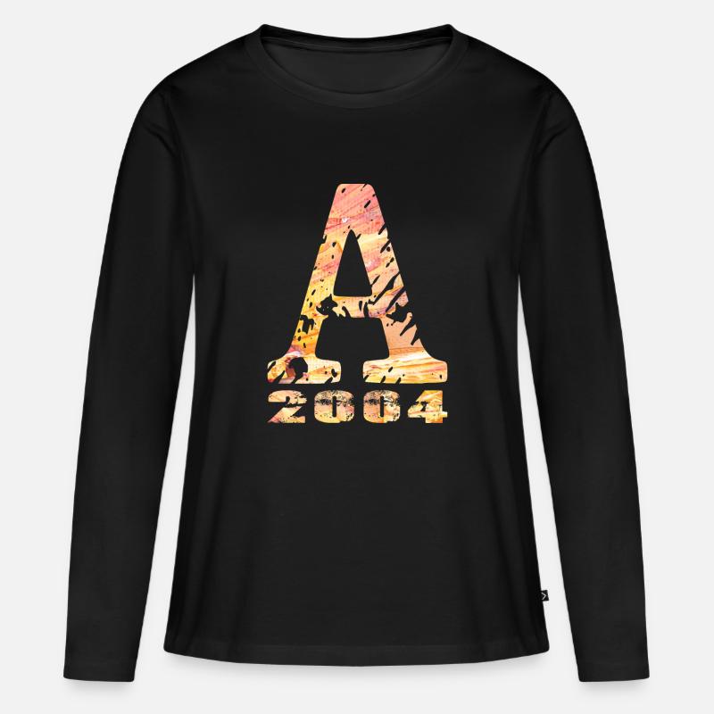 A 2004 Name Geburtsjahr Geschenk - Frauen Premium Bio Langarmshirt - Schwarz