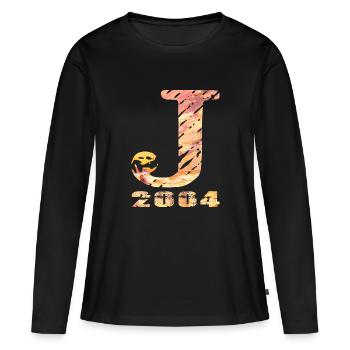 J 2004 Nom Année de naissance Cadeau - T-shirt manches longues Premium bio Femme - noir - Devant - Julia (174cm)