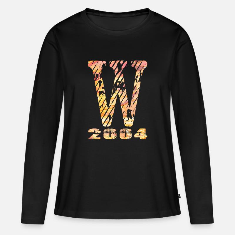W 2004 Name Geburtsjahr Geschenk - Frauen Premium Bio Langarmshirt - Schwarz