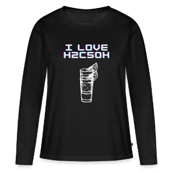 J’adore H2C5OH - T-shirt manches longues Premium bio Femme - noir - Devant - Julia (174cm)