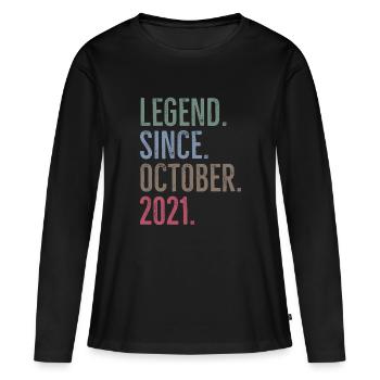 Legend Since October 2021 - Women's Premium Organic Long Sleeve Shirt - black - Front - Julia (174cm)