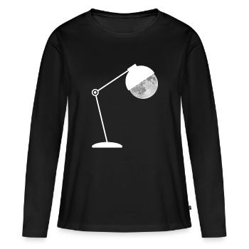 Lampe lune - T-shirt manches longues Premium bio Femme - noir - Devant - Julia (174cm)